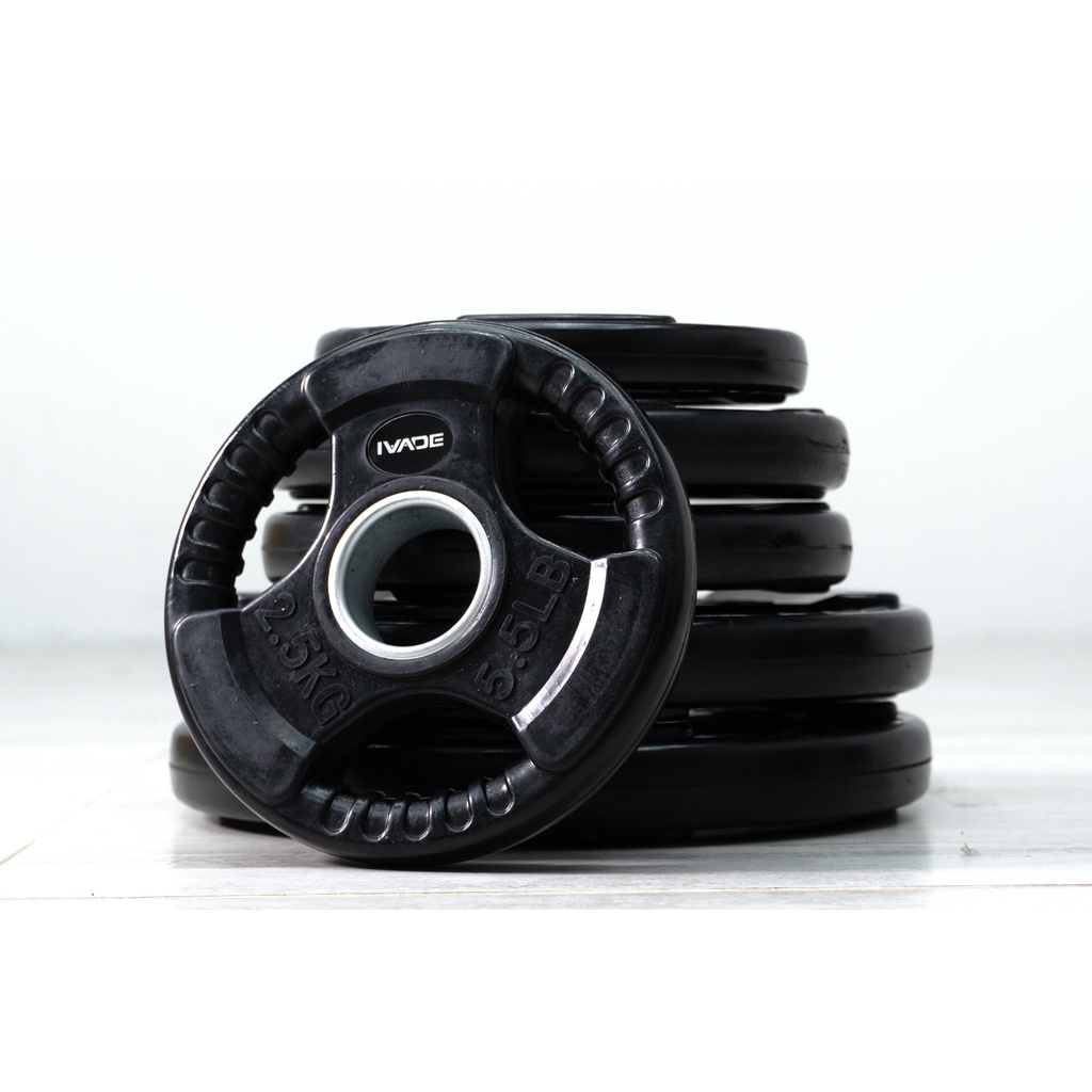 แผ่นน้ำหนัก 5 กิโล x 2 แผ่น หุ้มยาง (รูขนาด 2 นิ้ว) รุ่น HD - เครื่องออกกำลังกาย แบรนด์ IVADE - รูปที่ 6