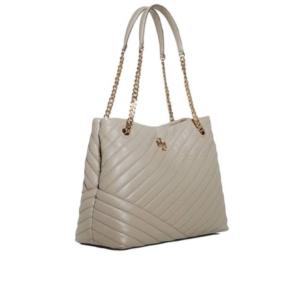 Tory Burch KIRA CHEVRON TOTE BAG สี Gray Heron