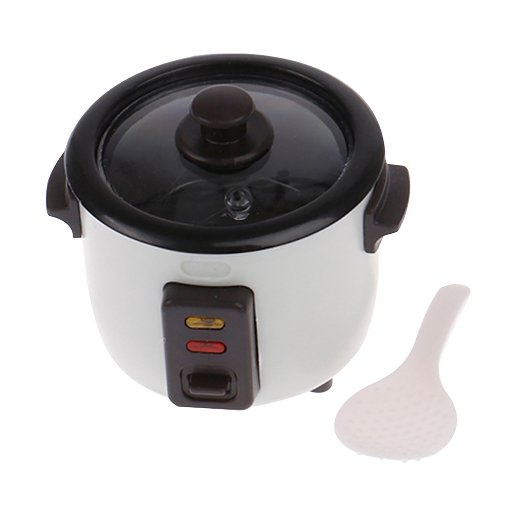 1:12 Birthday Plastic Gift Cute Multifunctional Accessories Ornament Simulated Photo Prop Pretend Play Mini Rice Cooker