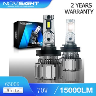 Novsight N50 9005 9006 H11 H4 H7 H16 หลอดไฟตัดหมอก Led 70W 15000LM 6500K สว่างพิเศษสําหรับรถยนต์