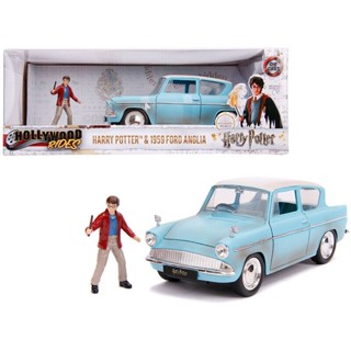 โมเดลรถเหล็ก Ford Anglia พร้อมหุ้น Herry Potter Scale 1/24  JADA TOYs