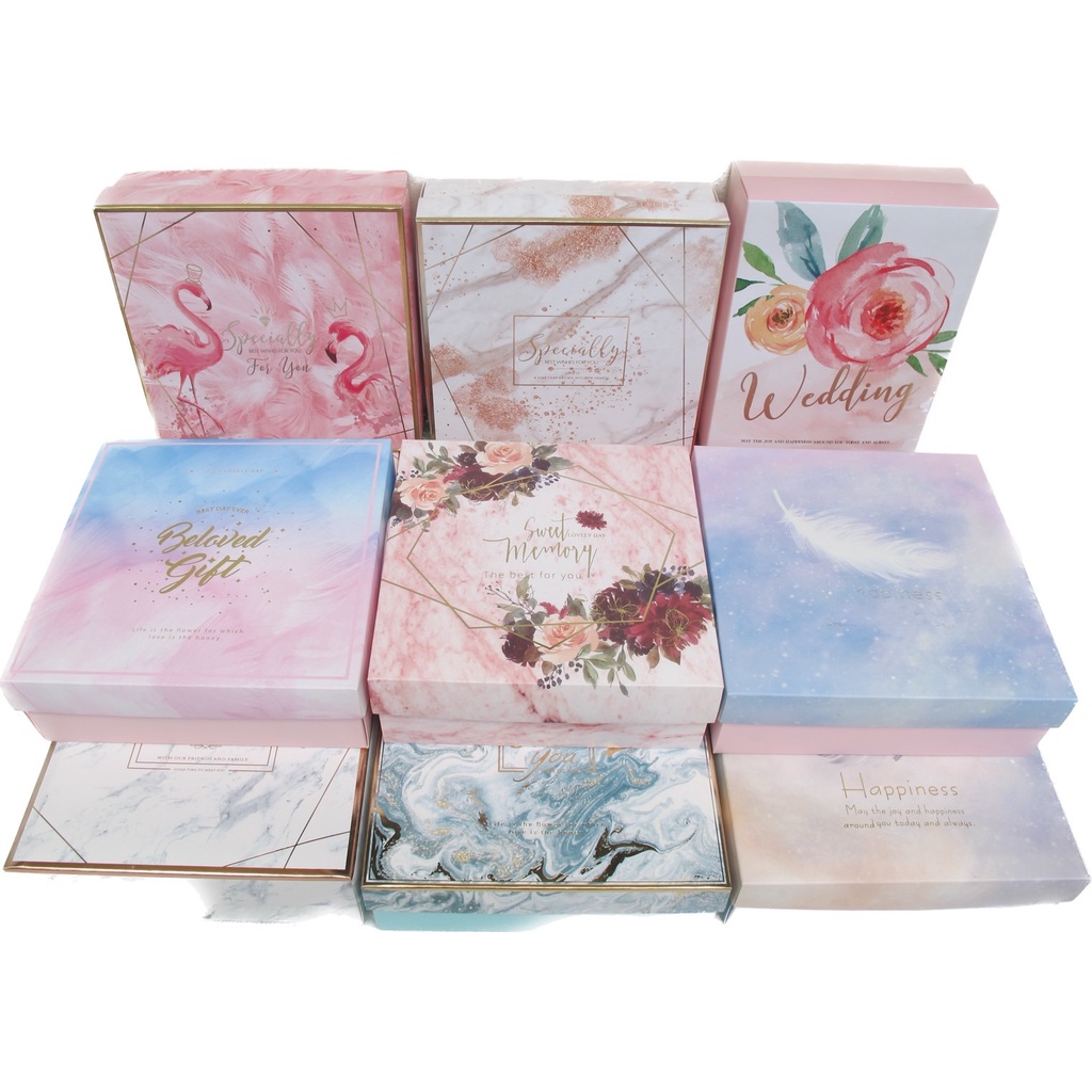 กล่องของขวัญ 20 บ. แพ็ค 10 ใบ มี 9 ลาย กล่องใส่ของรับไหว้ (เฉพาะกล่อง) กล่องใส่ผ้าแพร กล่องของขวัญวันแต่งงาน