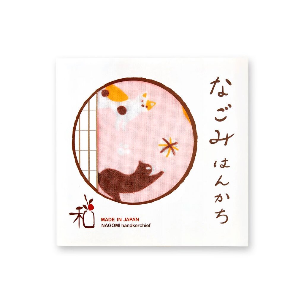 [02782] Nagomi ผ้าเช็ดหน้า - ลายแมว (猫, Neko)