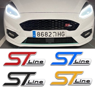 สติกเกอร์โครเมี่ยม ตราสัญลักษณ์ ST Line 3D สําหรับติดกระจังหน้ารถยนต์ FORD ST Focus x 2 3 Kuga FIESTA MONDEO