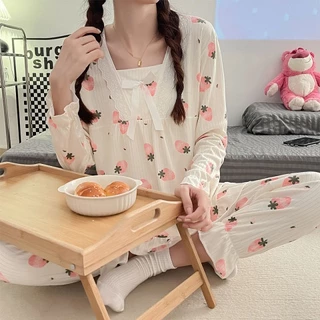 🎀🧸(ราคาที่ถูกที่สุด) ชุดนอนเวอร์ชั่นเกาหลี，ชุดนอนแขนยาว， คอเหลี่ยมสวย， มีให้เลือก 14 แบบ，M-2XL