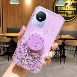 เคสโทรศัพท์มือถือ วีโว่ VIVO V25 Pro V25e Y02 Y02S Y16 Y22 Y22S Y30 Y35 Y55 Y55+ Y75 Y77 5G 4G Phone Cell Case With Stand Holder Back Cover Bling Glitter Star Smartphone Casing TPU Softcase เคส VIVOV25Pro