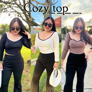 เสื้อสาวอวบ เสื้อครอปดูมๆ🦋Cozy top🦋