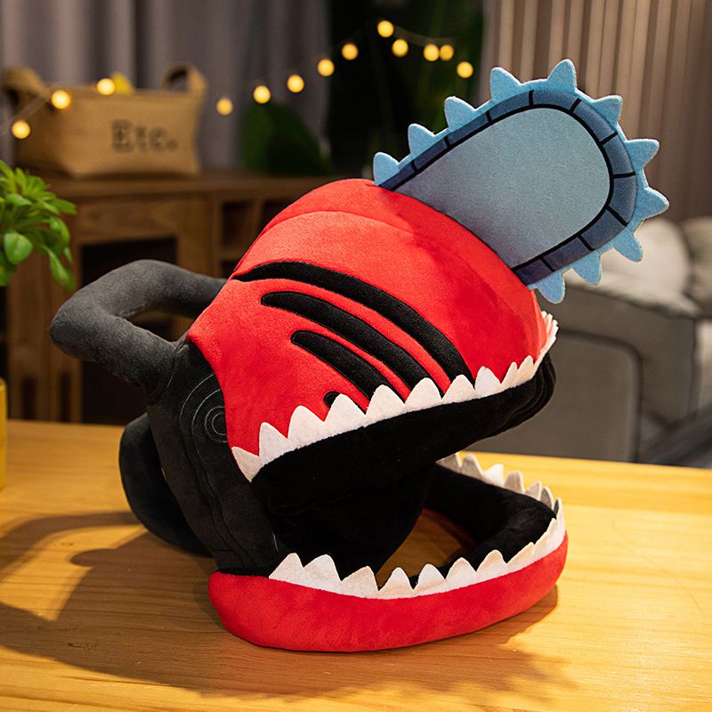 62cm Chainsaw Man Plush Hat Cosplay Headgear Helmet Pochita Anime Adult Carnival Mask Role Play Part