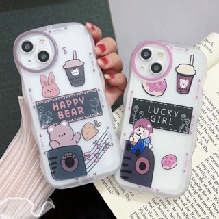 เคสโทรศัพท์มือถือ TPU กันกระแทก ลายการ์ตูนหมีน่ารัก สําหรับ Samsung S23 S22 S21 S20 Plus S23 Ultra S20 FE S21FE A04 A73