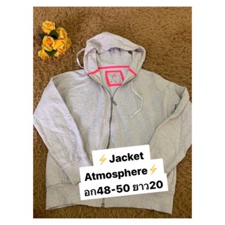 ⚡️Jacket Atmosphere⚡️ ฮิตมาก ⚡️⚡️with hood สภาพใหม่ น่ารัก  ผ้านิ่มเนื้อดี ใส่อุ่นๆมาก ช้าหมด❗️❗️