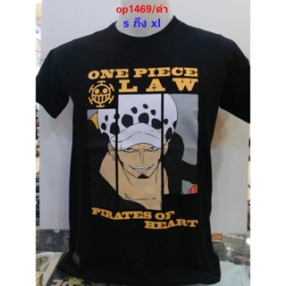 【HOT】เสื้อยืดวันพีช One Piece-1469-BK : LAW : ลอว์เสื้อยืด_19