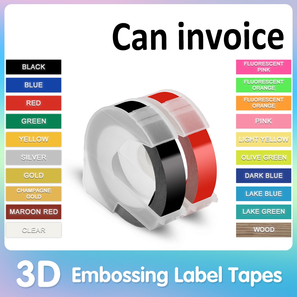 3D ลายนูนป้ายเทปสําหรับ 1880 Dymo 12965 เครื่องติดฉลาก Motex E101 Label Maker