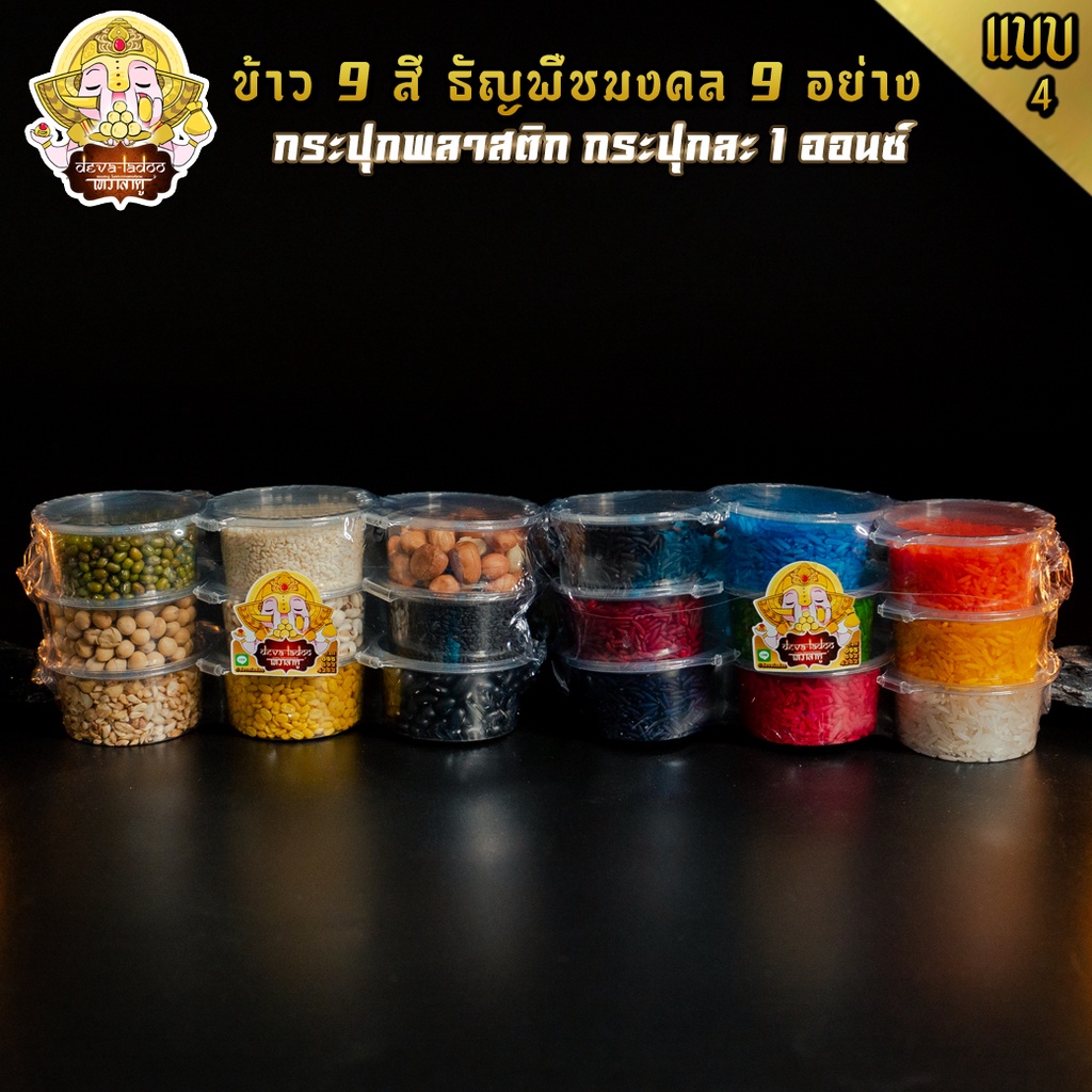 แบบที่ 4 ข้าวมงคล 9 สี และ ธัญพืชมงคล 9 อย่าง ถวายองค์มหาเทพ