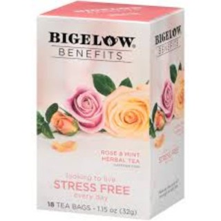 Bigelow Tea Benefits Herbal Tea Rose &amp; Mint 18 Tea Bags