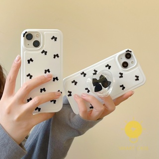 For เคสไอโฟน 14 Pro Max [Bowknot with Pop Stand] เคส Phone Case For iPhone 14 Pro Max Plus 13 12 Mini 11 X XS Max XR SE 8 7 For เคสไอโฟน11 Ins Korean Style Retro Classic Couple Shockproof Protective TPU Cover Shell