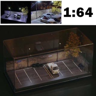 โมเดลรถยนต์ 1/64 Diorama มีไฟ LED ของเล่นสําหรับเด็ก