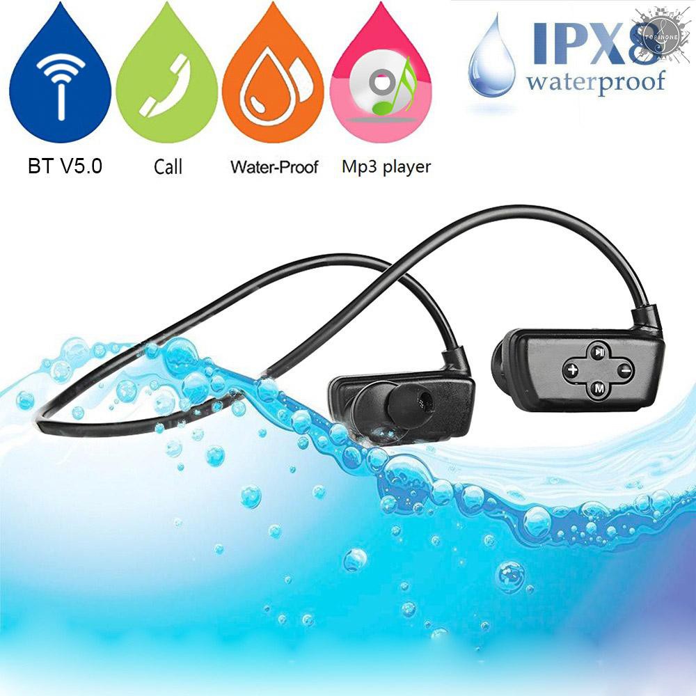 ღღT&amp;P HYC-901 Wireless Bluetooth 5.0 Headphones IPX8 Waterproof Swimming Sports Headset with Mic 8GB MP3 Player Bluetoot
