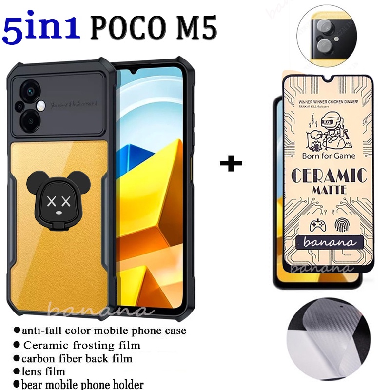 5IN1 Xiaomi POCO M5 4G M4 M3 Pro 5G M5s X4 X3 Pro 5G F3 X3 GT 5G X3 NFC อะคริลิคโปร่งใสปลอกกันกระแทก
