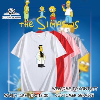 🌟พร้อมส่ง🌟เสื้อผ้าแฟชั่นเสื้อยืด Marge The Simpsons เสื้อยืดผู้ชาย เสื้อยีด ลายสกรีนคมชัดผ้านิ่มมาก เสื้อสีขาว เสื้อเชิ้