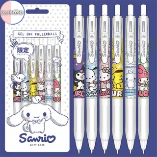 6 ชิ้น / ถุง Sanrio นักเรียน การ์ตูน 0.5 มม. หมึกสีดํา ปากกาน้ํา โรงเรียน สํานักงาน ปากกาเขียน