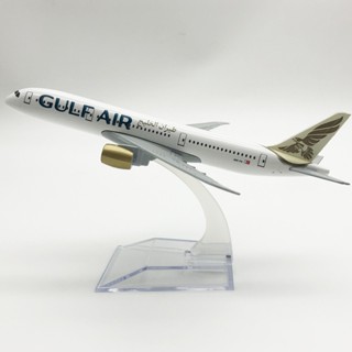 โมเดลเครื่องบิน 16cm Gulf Air B787 (Aircraft Metal Model) วัสดุทำจากเหล็ก มีล้อ พร้อมฐาน ของเล่น ของสะสม