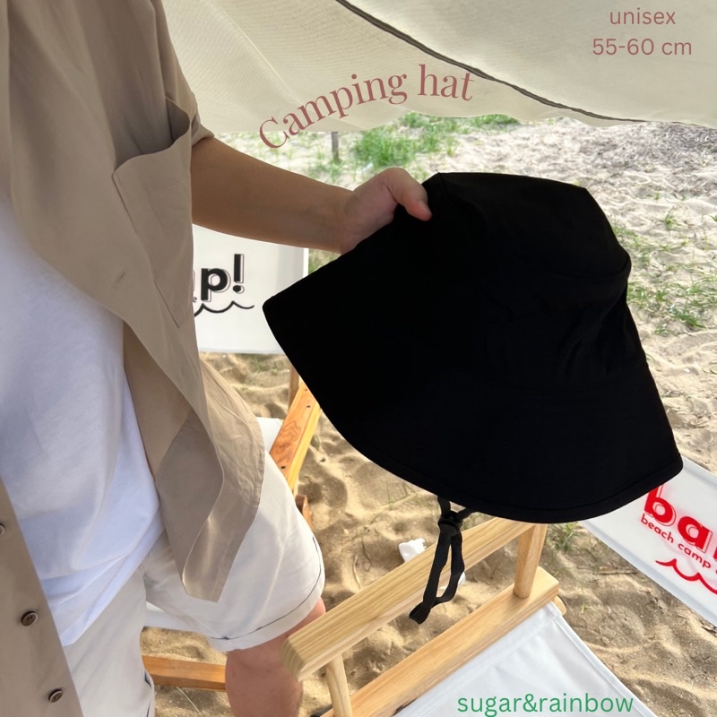 🏕รุ่นขายดี! มีไซส์ใหญ่-63cm☀️ หมวกBucket เดินป่า มีสายรัดคาง หมวกปีกกว้าง 8cm! กันแดด Outdoor สายลุย Unisex😻!!