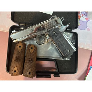 (โปร) แบลงค์กันKUZEY M1911 ลาย KIMBER สีเงินเงา 4นิ้ว + กริบG10