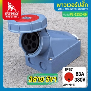 พาวเวอร์ปลั๊ก 3สาย 5ขา 63A รุ่น P2-1352-6h (ตัวเมีย) SUMO