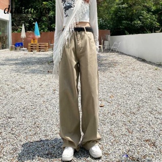 DaDulove💕 New Khaki Loose Jeans Fashion Korean Version Ins High Waist Wide Leg Pants Large Size Straight Pants