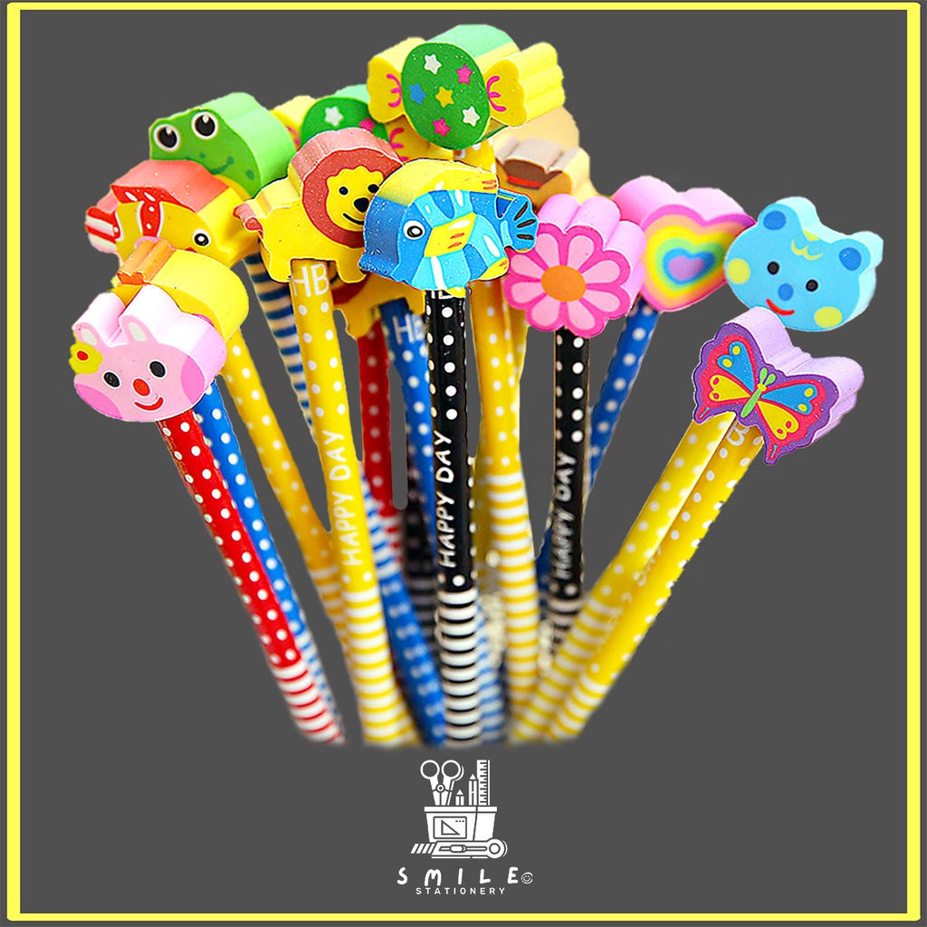 Hb pencil ยางลบการ์ตูนน่ารัก hb penel comel
