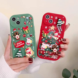 เคสโทรศัพท์มือถือ ลายตุ๊กตาคริสต์มาส สามมิติ สําหรับ iphone 14 Pro max 13 12 11 i14 Plus