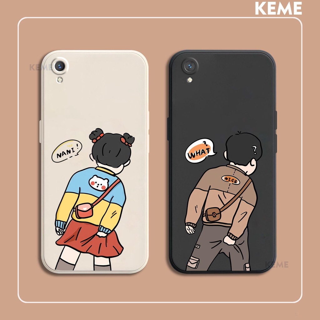 [ขอบเหลี่ยม][กันรอยกล้อง] เคส Oppo Neo 9 / A37 / A37f / A37fw / A37s พร้อมภาพเด็กชายและเด็กหญิงสุดน่