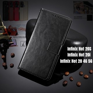 เคสโทรศัพท์มือถือหนัง PU ฝาพับแม่เหล็ก พร้อมช่องใส่บัตร สําหรับ Infinix Hot 20S 20 20i 4G 5G Hot 20 Play