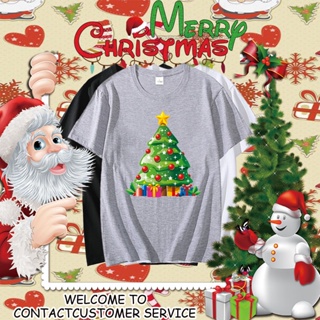 เสื้อผ้าคริสต์มาส เสื้อยืด เสื้อยืดแขนสั้น เสื้อ Christmas เสื้อวันคริสต์มาส เสื้อ merry christmas ชุดปกติเสื้อยืดสีขาว