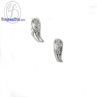 Finejewelthai-ต่างหูเพชร-ต่างหูเงิน-เพชรสังเคราะห์-เงินแท้925-E1062cz