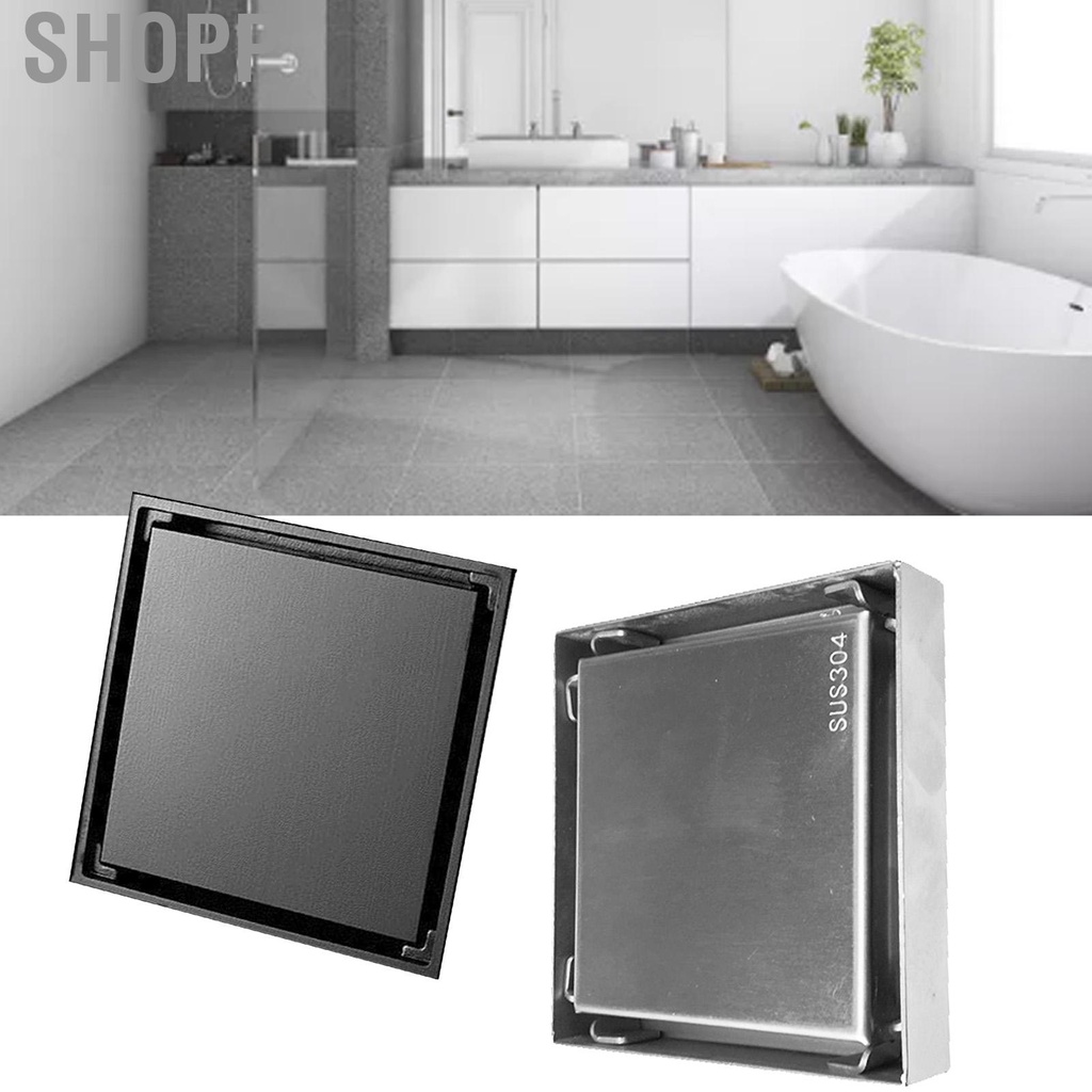 Shopp Square Shower Floor Drain with Filter Screen Stainless Steel ...