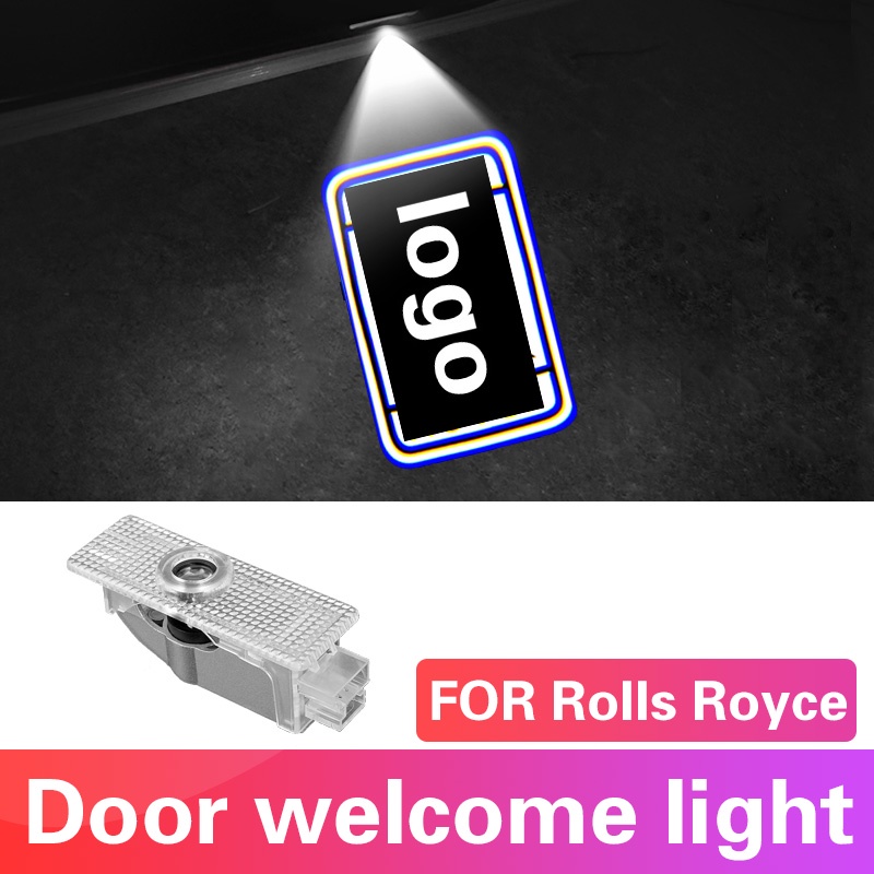 2pcs Car Door welcome light Laser Projection Ghost Shadow Lamp Warning Ambient Light for Rolls Royce Wraith Phantom Refi