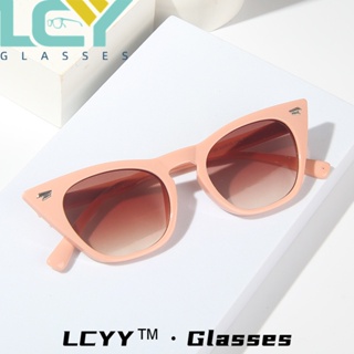 Lcyy2023 ใหม่ แว่นตากันแดดแฟชั่น ทรงตาแมว สไตล์มินิมอลเรโทร 97133