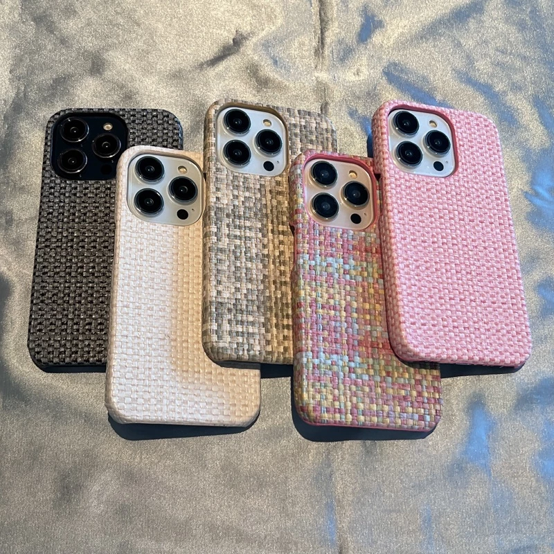 เคสโทรศัพท์สําหรับiPhone 17 16 15 14 Pro Max Chicผสมสีสานตารางผ้าปกแข็งiPhone 13 12 14 Plusน้ําหอมอุปกรณ์เสริมแฟชั่น