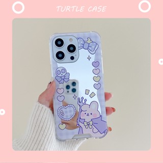 [พร้อมส่ง] เคสโทรศัพท์มือถือ ซิลิโคน ลายการ์ตูนหัวใจ พร้อมกระจก สําหรับ iPhone 14 13 12 11 PROMAX XS XR XSMAX SE2020 6 7 8PLUS MINI