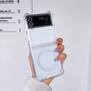 เคสแม่เหล็ก สำหรับ SAMSUNG Z Flip3/Flip4 / Z Fold3/Fold4 / Fold5 Fold6 Flip5 Flip6 Flip7 Fold7 เคสใส ชาร์จได้ 038