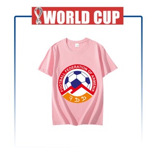 🌟พร้อมส่ง🌟เสื้อยืด FIFA World Cup 2022 เสื้อฟุตบอล ลูกฟุตบอลโลก Wales oversize ใส่ได้ทั้งหญิง-ชาย เสื้อวินเทจผญ