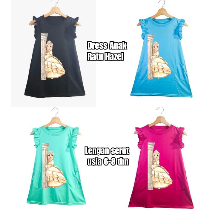 Hokyfashion Hazel Dress Drawstring Sleeve Girls Hijab Girl Princess/Dress 2 Pockets