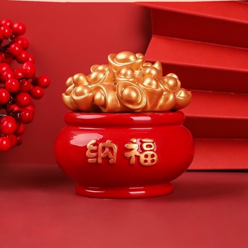 God of Wealth Salt Golden Rice Jar - นําโชคและโชคลาภ