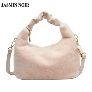 Jasmin NOIR Fur กระเป๋าถือ กระเป๋าสะพายข้าง ขนเฟอร์ เรียบง่าย สําหรับผู้หญิง