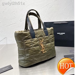 ✖✴☒【Free Shipping】Cowhide Yves Saint laurent Cotton padded clothes Tote bag Handbag Fashion womens bag