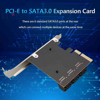 ใหม่ อะแดปเตอร์การ์ดขยาย SATA PCIe 6 พอร์ต SATA III เป็น PCI Express 3.0 X4