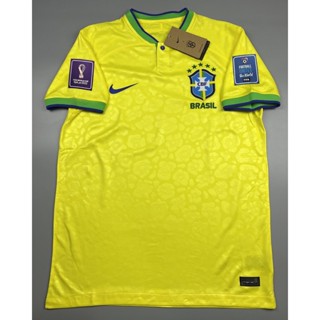 เสื้อบอล แฟนบอล ทีมชาติ บราซิล เหย้า บอลโลก 2022  Brazil Home อาร์ม ฟุตบอลโลก World Cup 2022