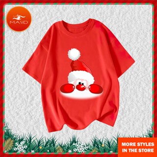 shirtCotton T-Shirt Christmas 2022 Merry Trees Print Ladies T-shirts Casual Short Sleeve Womens White T-sh