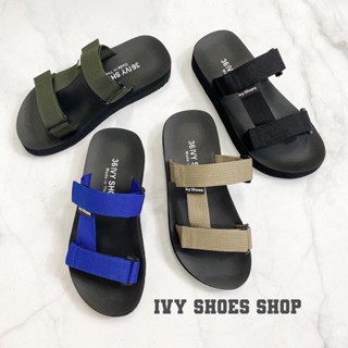 พิมพ์โค้ด IVY9SH  ลดเพิ่ม 15%🔥พร้อมส่ง️/รองเท้าแตะ IVY SHOES พื้นโฟม สายปรับได้ งานสวย ตรงปก ใส่สบาย พื้นกันลื่น สีเรียบ